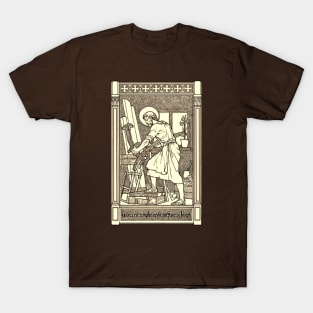 Saint Joseph the Worker Woodblock Print T-Shirt